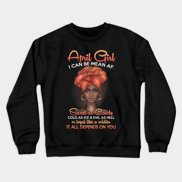 Queens Are Born In April Birthday T-Shirt for Black Women Crewneck Sweatshirt by carlostevet